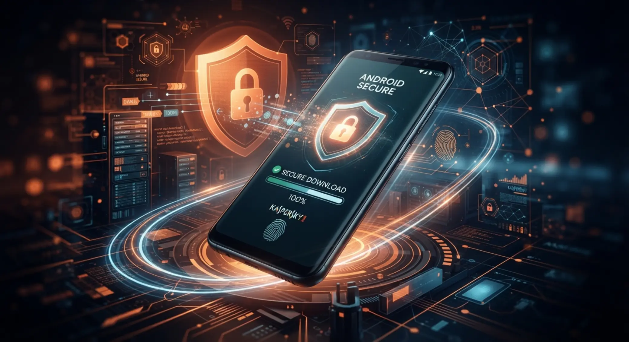 Ilustración de seguridad móvil para descargar APK en Android