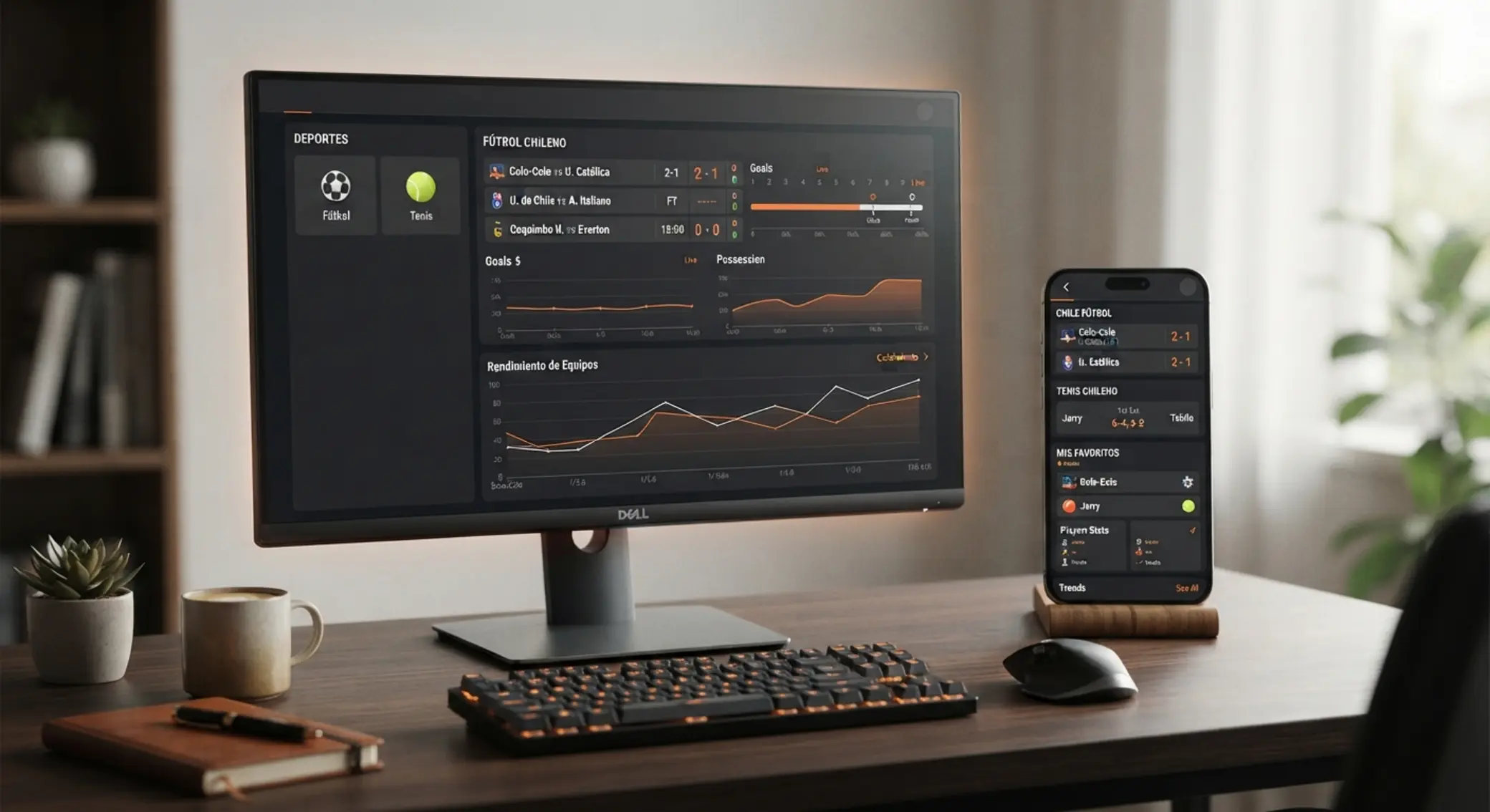 Interfaz de página deportiva en desktop y móvil con mercados y eventos