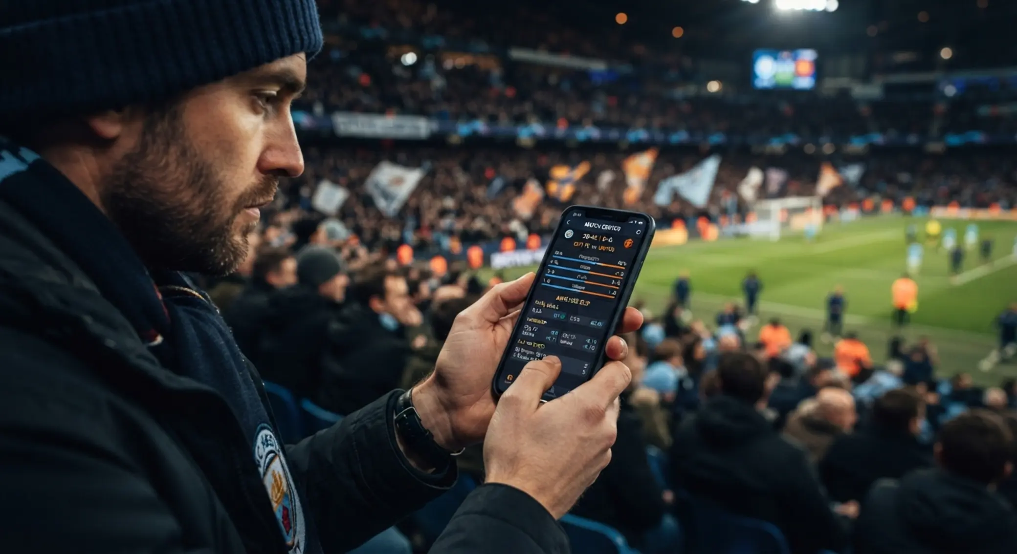 Slip digital de partido de fútbol con distintos mercados deportivos