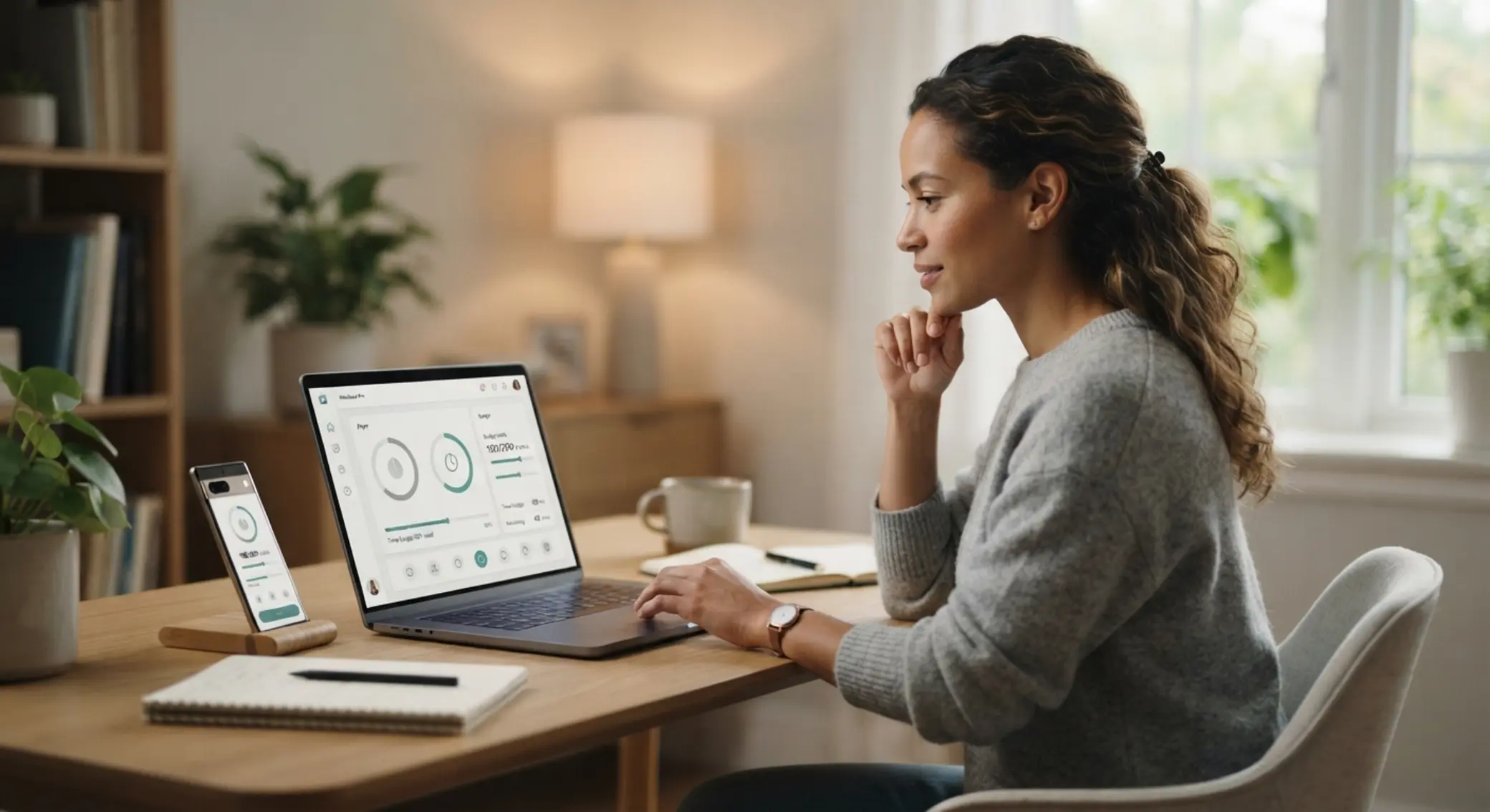 Usuario gestionando límites de tiempo y dinero en plataforma digital