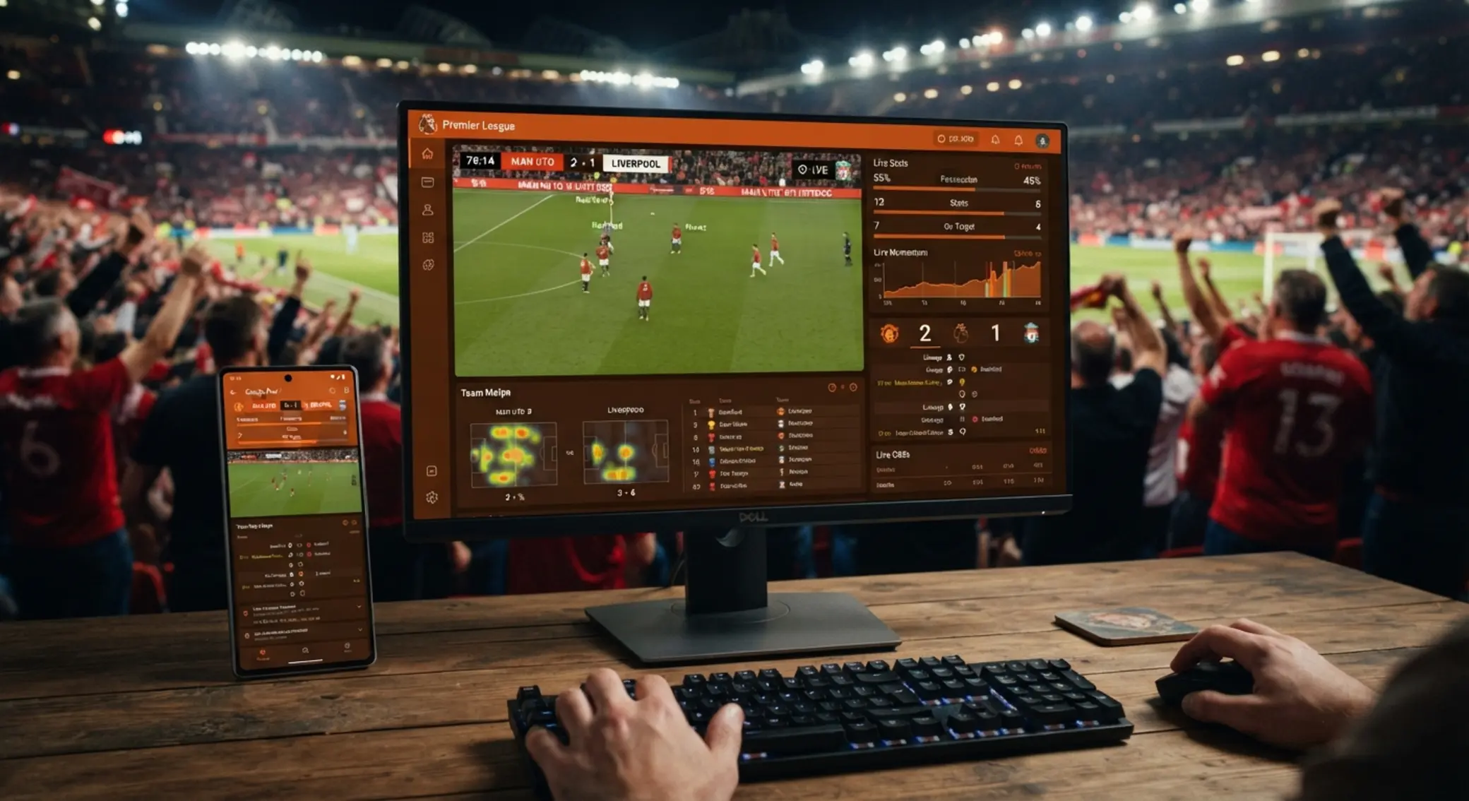 Interfaz de apuestas en vivo con partido de fútbol y cuotas en movimiento