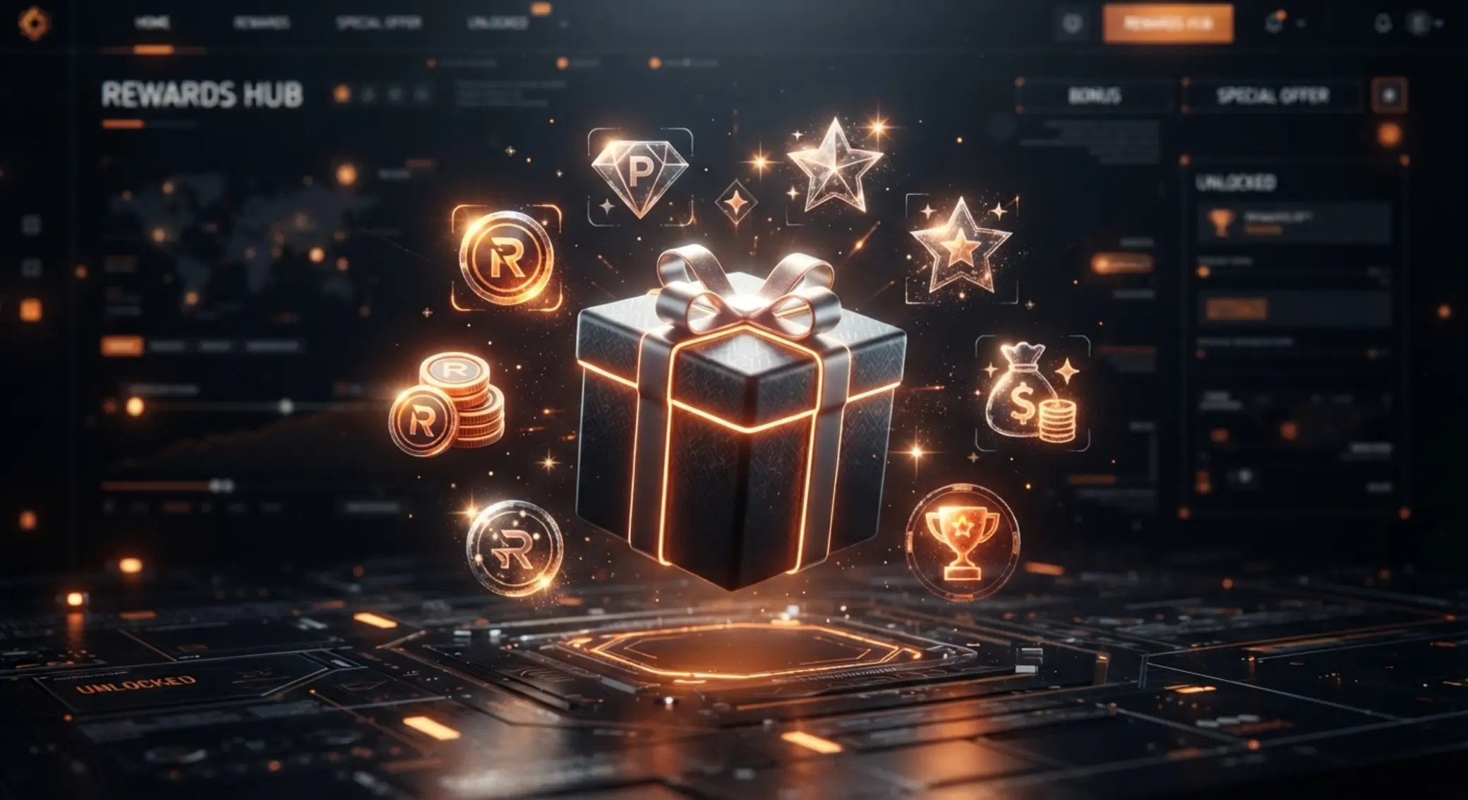 Concepto visual de bonos y promociones para usuarios de Chile