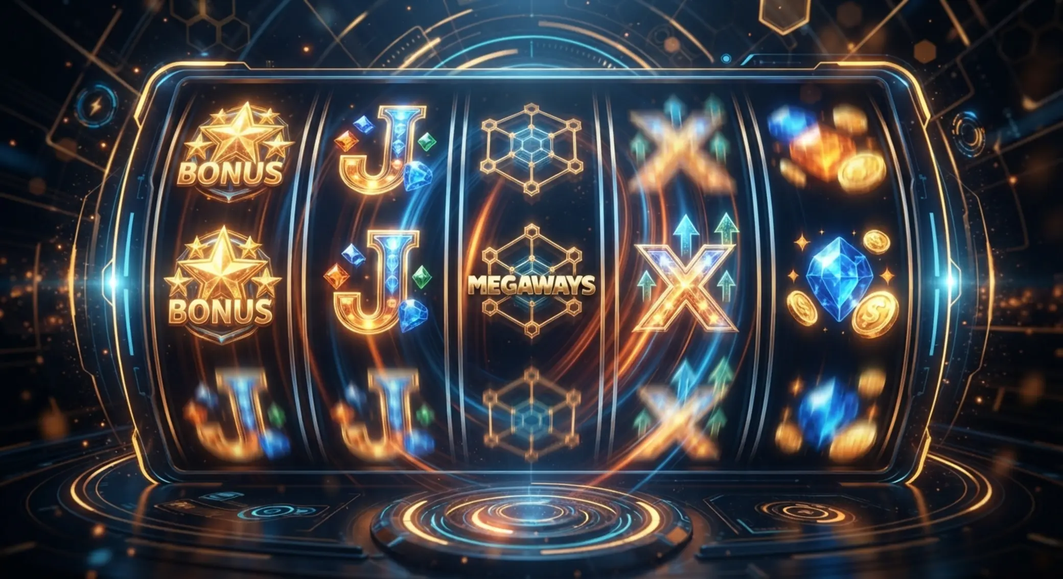 Rodillos abstractos con bonus, jackpot y mecánicas especiales