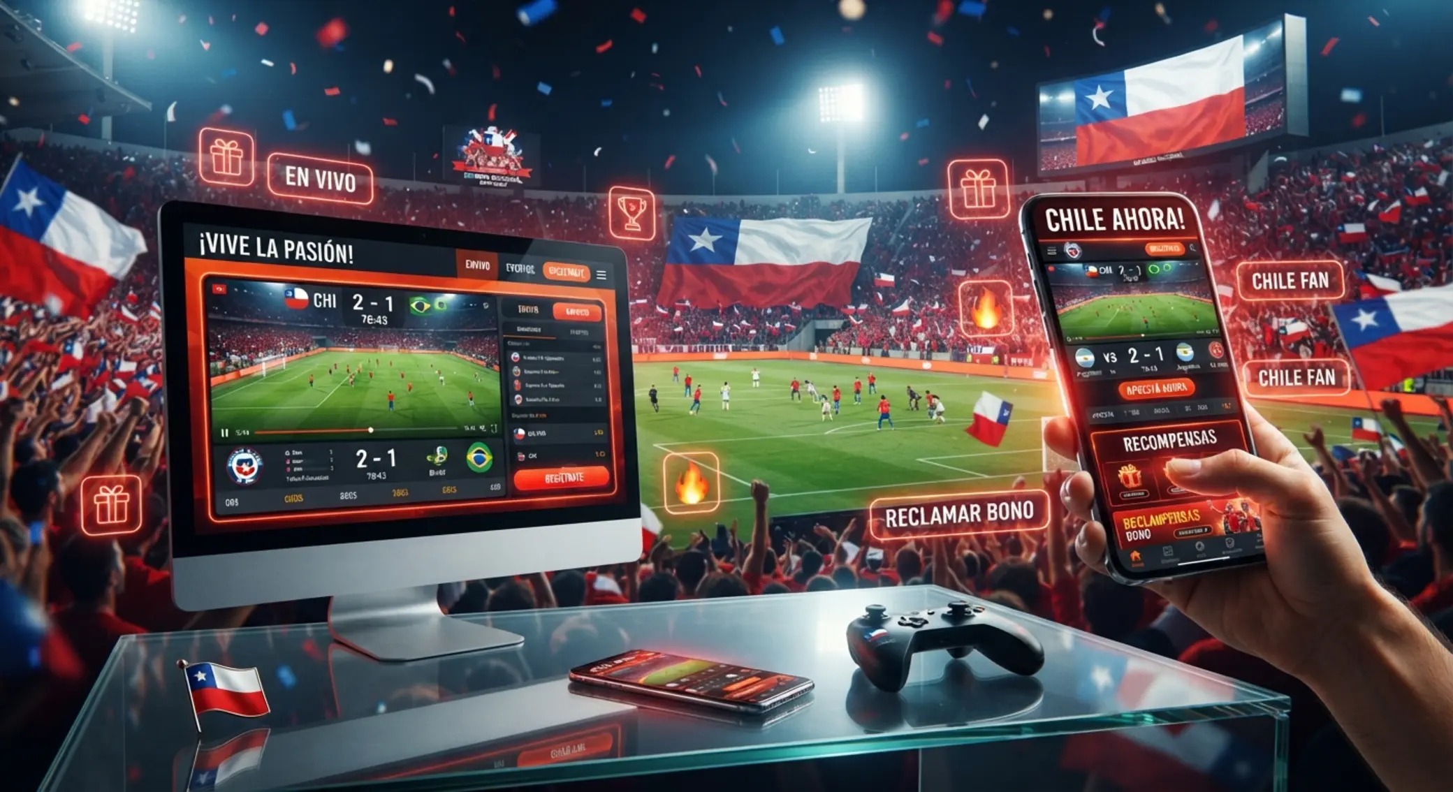 Visual general de Betano Chile con promociones para deportes y casino