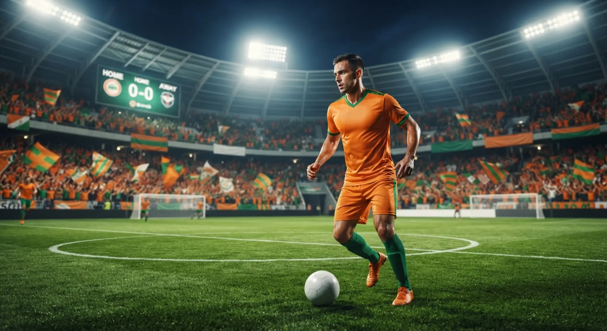 Ilustración de fútbol y patrocinios deportivos asociados a Betano