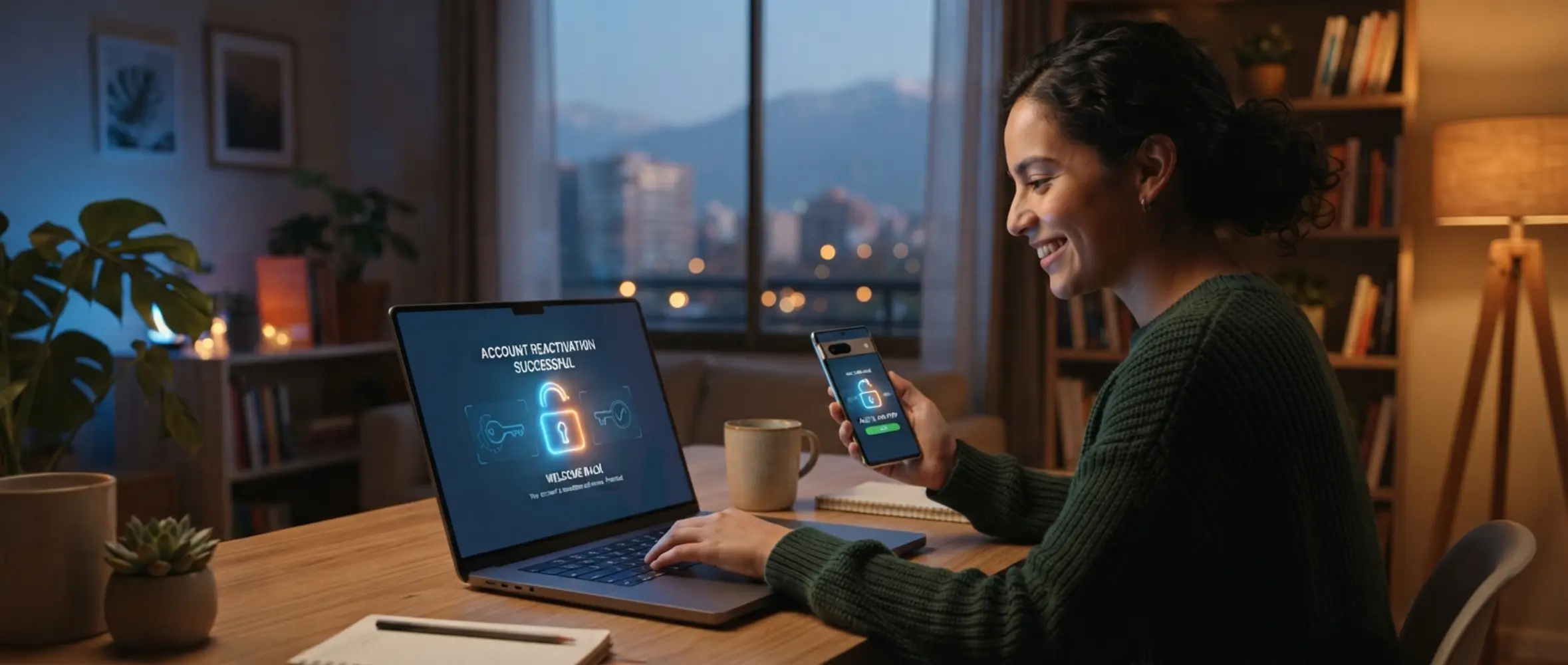 Reactivación rápida y segura de una cuenta en laptop y celular