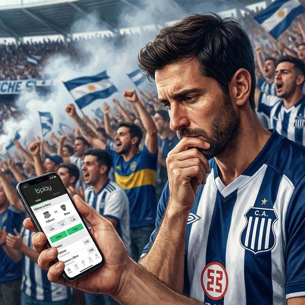 Apostador argentino medita antes de apostar en su equipo favorito