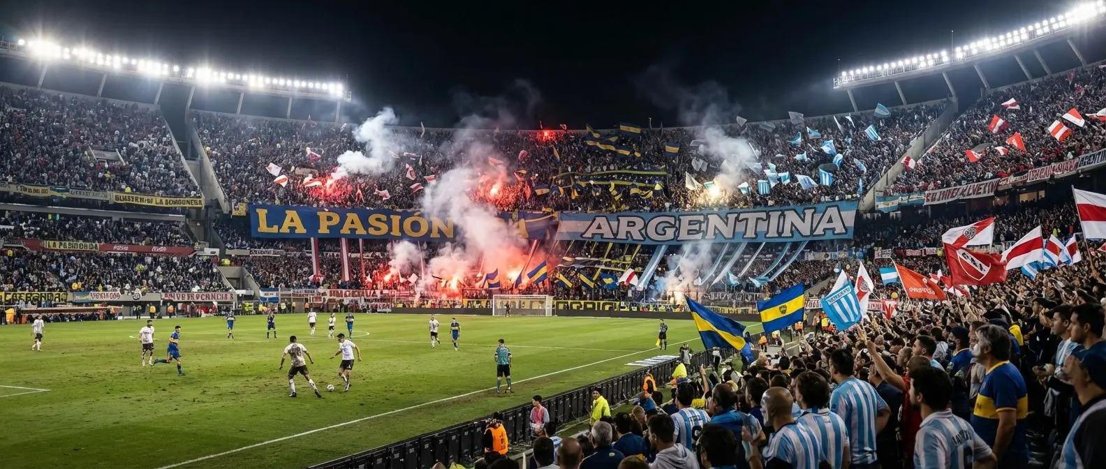 Estadio argentino repleto durante partido de fútbol de la Copa Betano