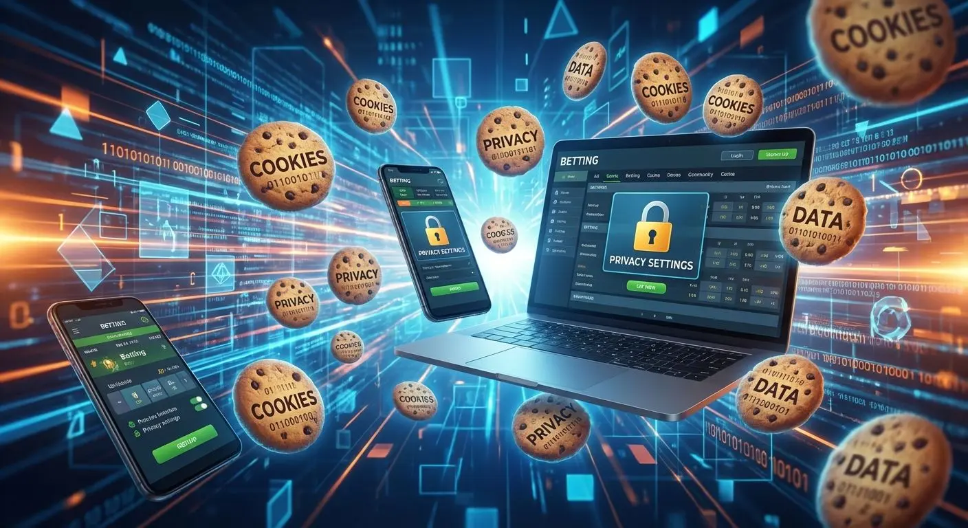 Ilustración que muestra privacidad y cookies en apuestas deportivas y casino digital