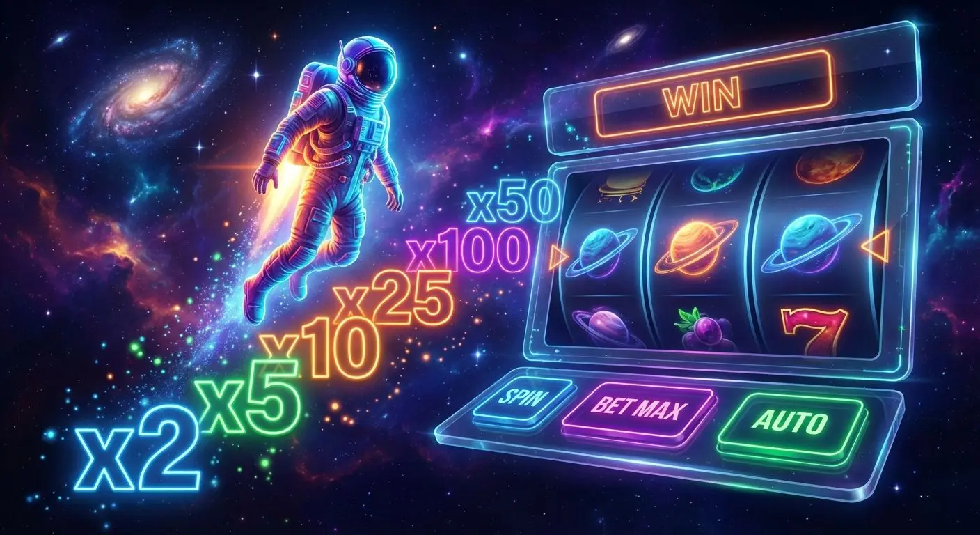 Interfaz de Spaceman Betano con astronauta y multiplicadores en el espacio