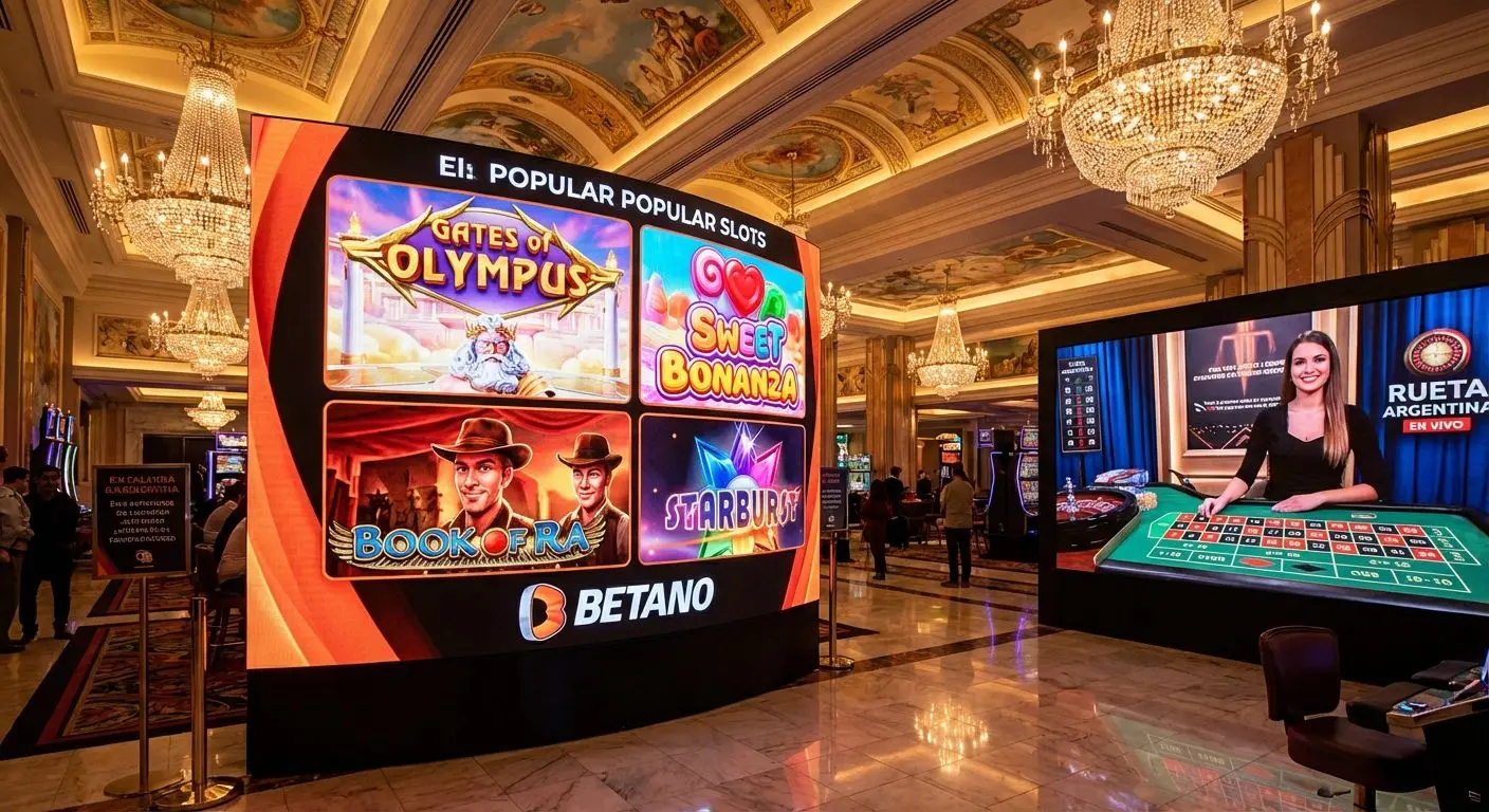 Slot machines populares y ruleta en vivo en Betano Argentina