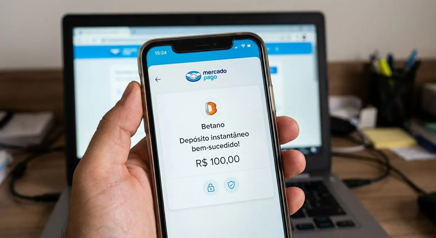 Usuario depositando en Betano con Mercado Pago desde su móvil de forma segura e instantánea