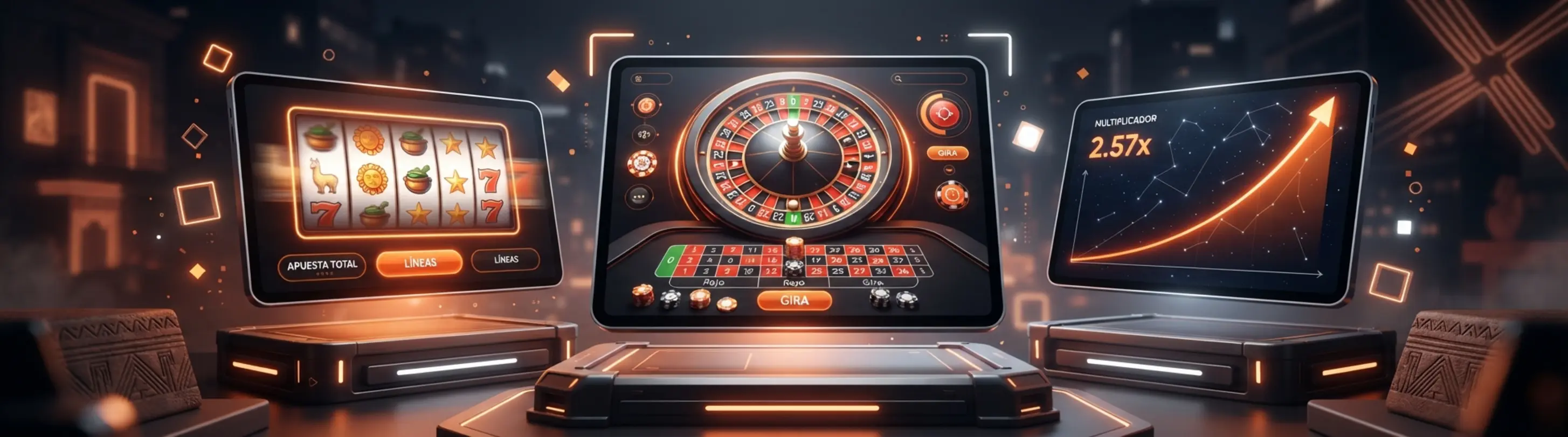 Collage de interfaces de juegos gratis en Betano Perú con tragamonedas, ruleta y juego estilo aviator