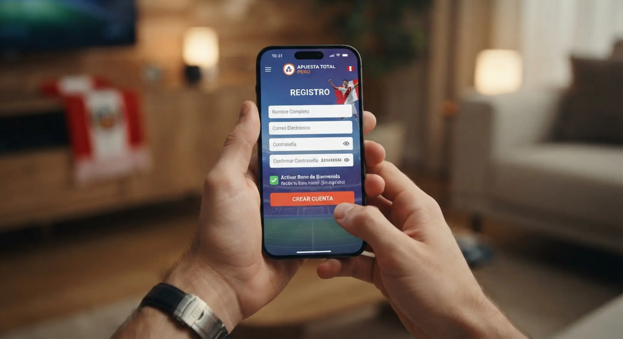 Proceso de registro y activación del bono de bienvenida en un celular