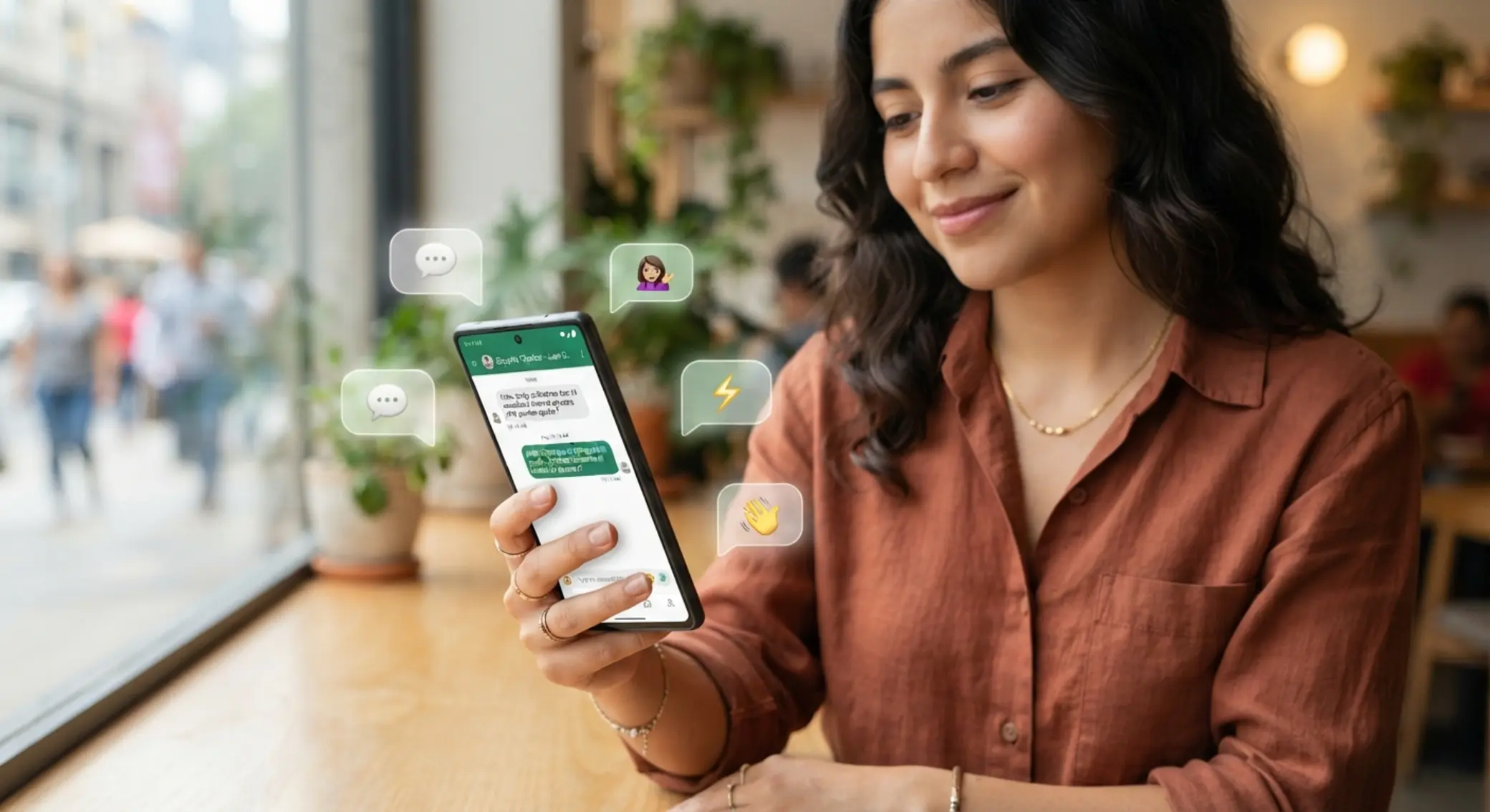 Usuario con celular usando chat de soporte móvil en Perú
