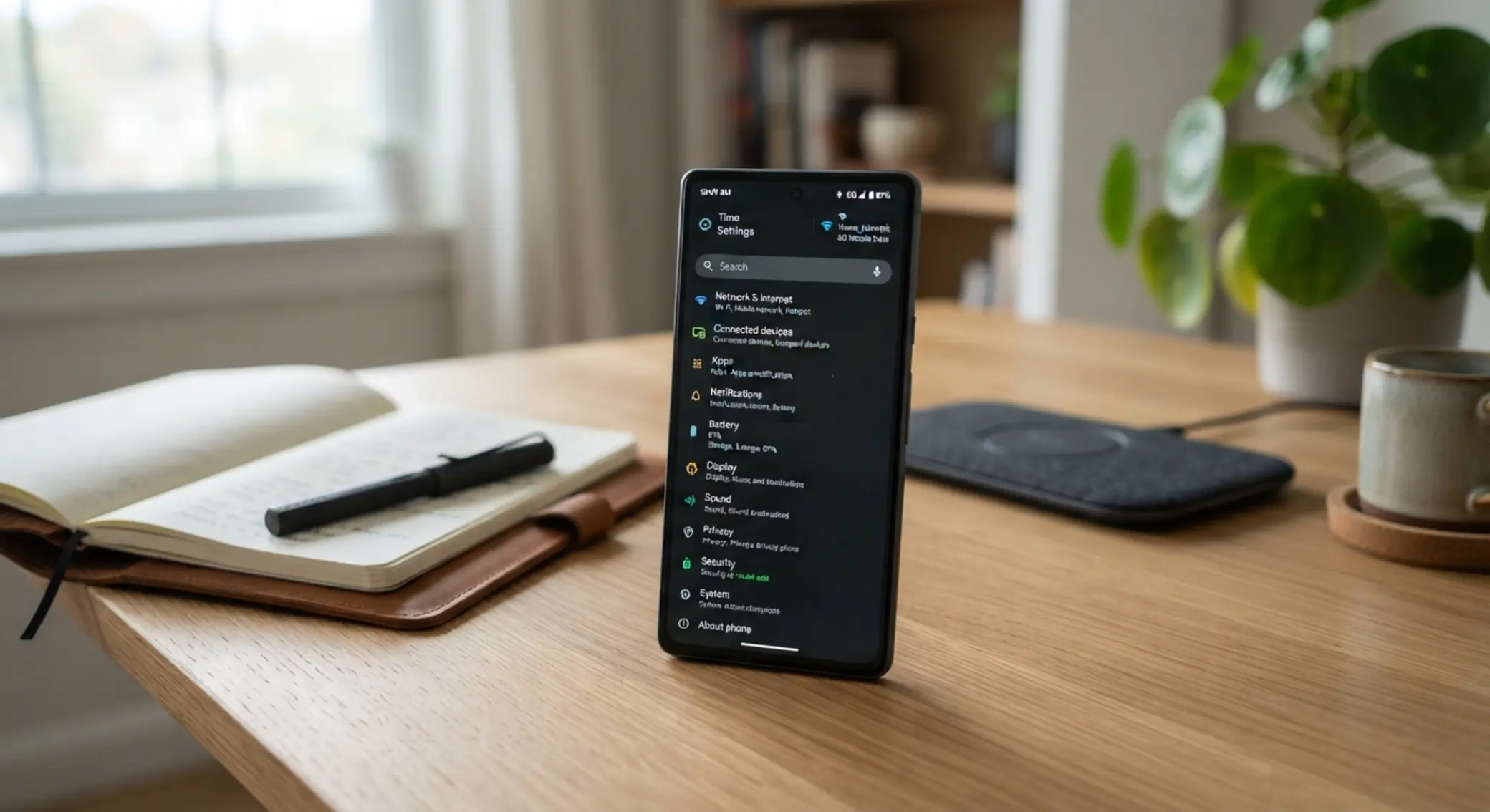 Celular listo para descargar Betano con ajustes y conexión activa