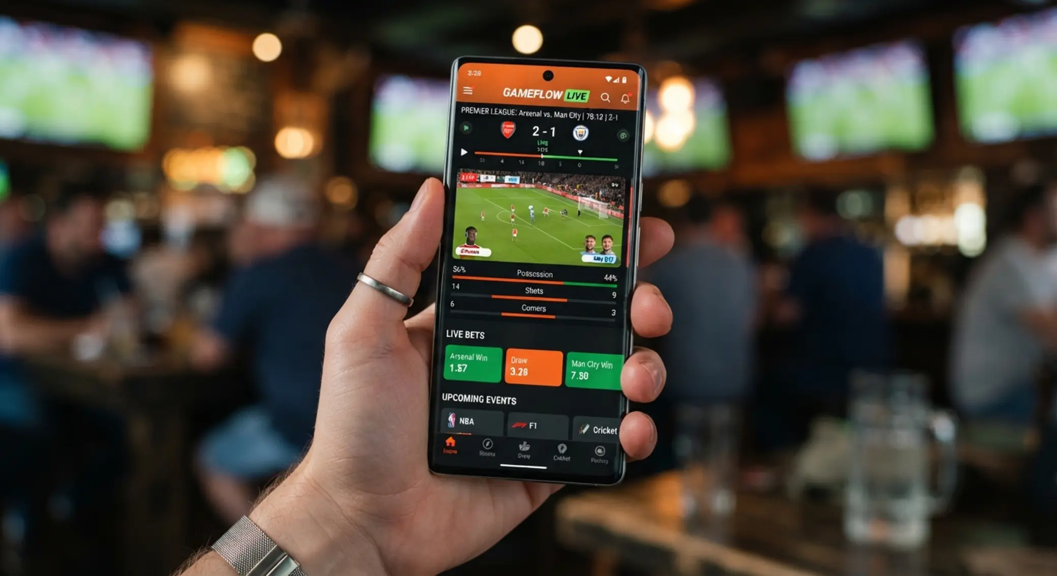 Aplicación móvil de Betano en smartphone con promociones